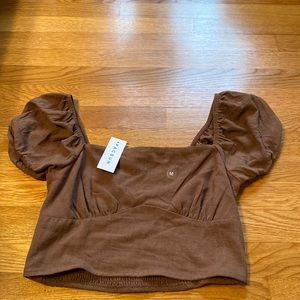 BRAND NEW PacSun womens medium trendy brown crop top.